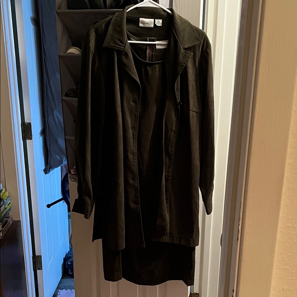 Worthington Dark Green Trench Coat Set